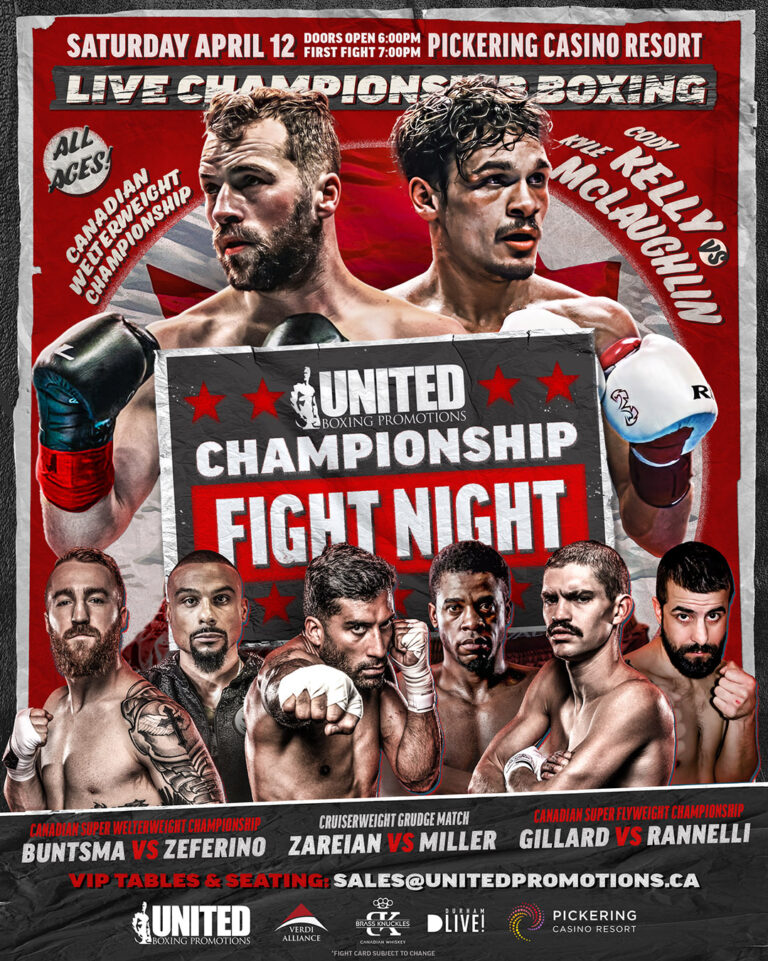 Pickering Casino : Saturday April 12 2025 : LIve Championship Boxing